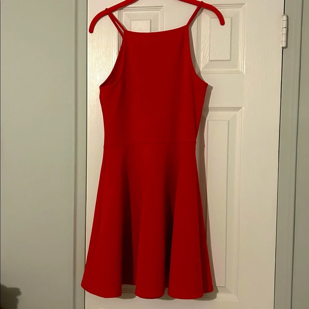 Divided H&M Red Textured Knit Flare Mini Dress size 10 - Picture 5 of 13